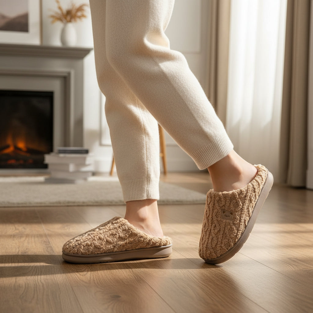 Warm & Cozy Teddy Bear Slippers for Women-Vyana Collective