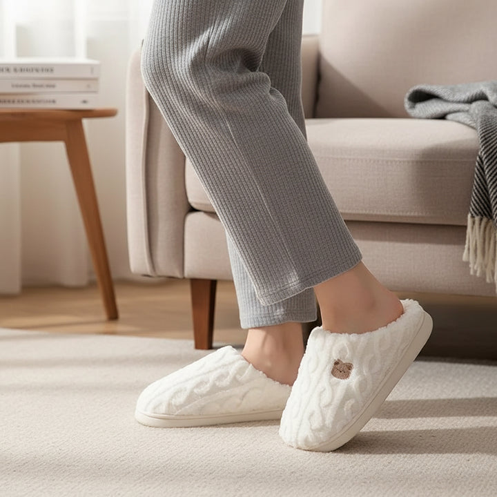 Warm & Cozy Teddy Bear Slippers for Women-Vyana Collective