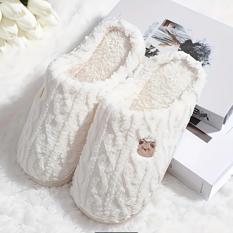 Warm & Cozy Teddy Bear Slippers for Women-Vyana Collective