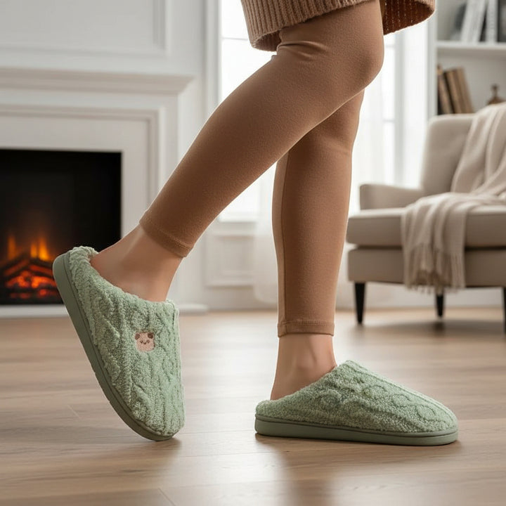 Warm & Cozy Teddy Bear Slippers for Women-Vyana Collective