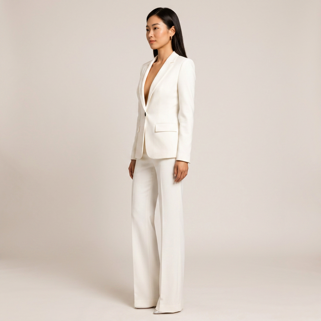 White Blazer and Trousers 2 Piece Suit for Office and Formal Wear-Vyana Collective