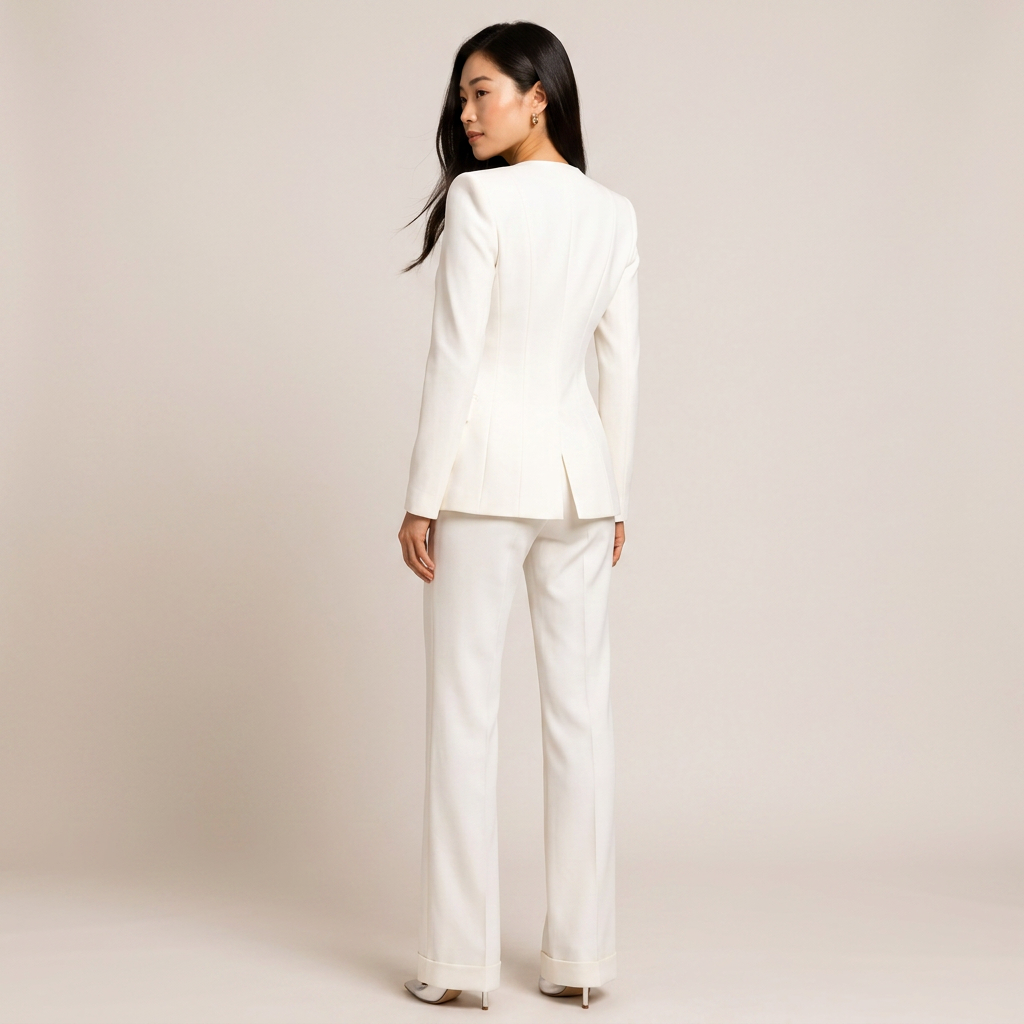 White Blazer and Trousers 2 Piece Suit for Office and Formal Wear-Vyana Collective