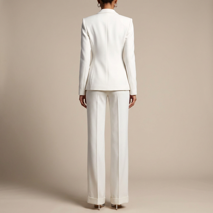 White Blazer and Trousers 2 Piece Suit for Office and Formal Wear-Vyana Collective