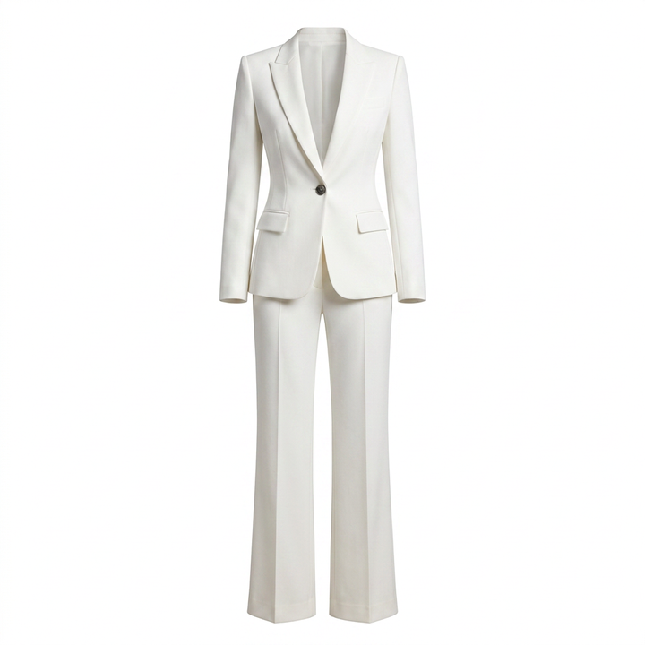 White Blazer and Trousers 2 Piece Suit for Office and Formal Wear-Vyana Collective