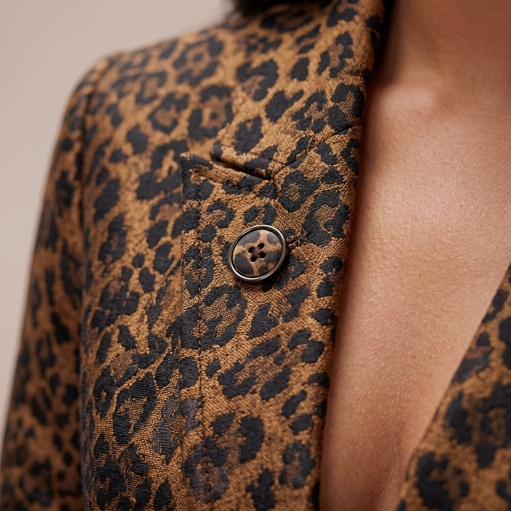 Wild Elegance Leopard Print Tailored 2-Piece Suit-Vyana Collective