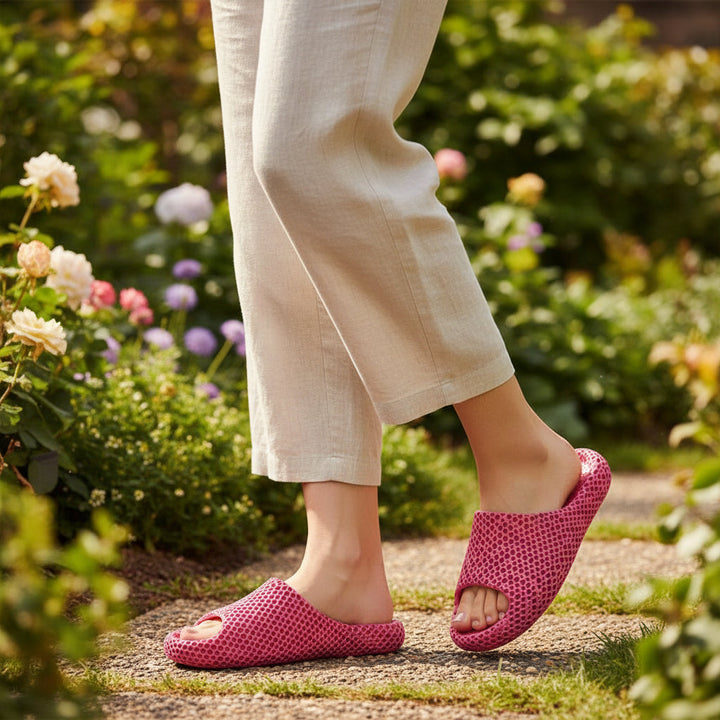 Women’s 3D Printed Slip-On Slippers-Vyana Collective