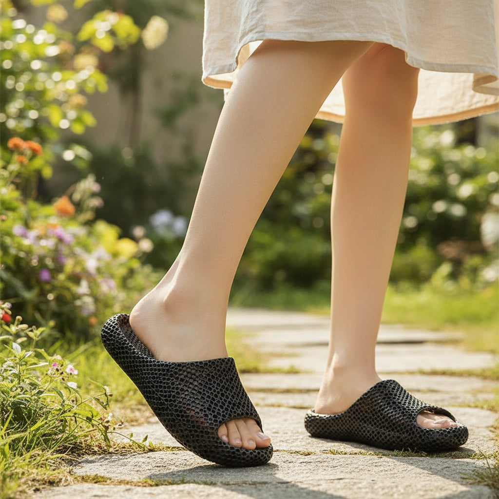 Women’s 3D Printed Slip-On Slippers-Vyana Collective