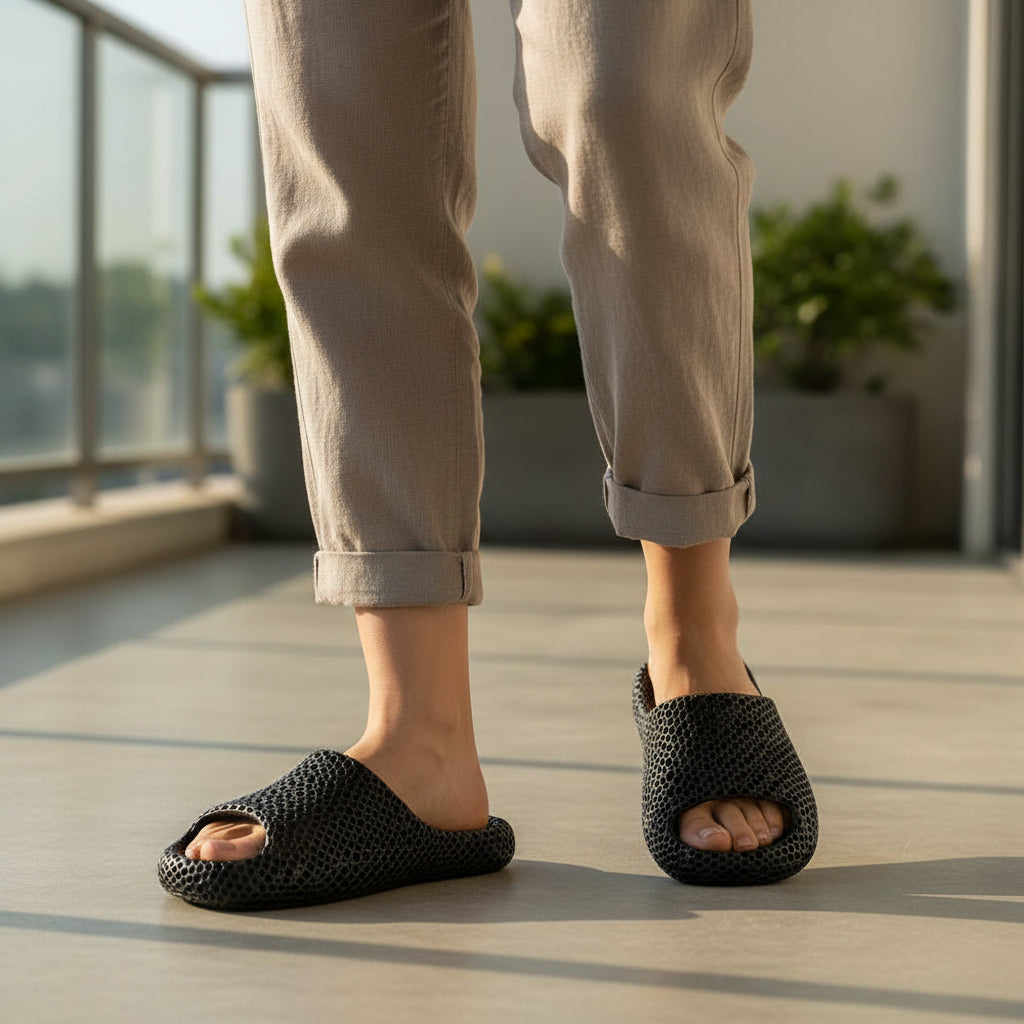 Women’s 3D Printed Slip-On Slippers-Vyana Collective