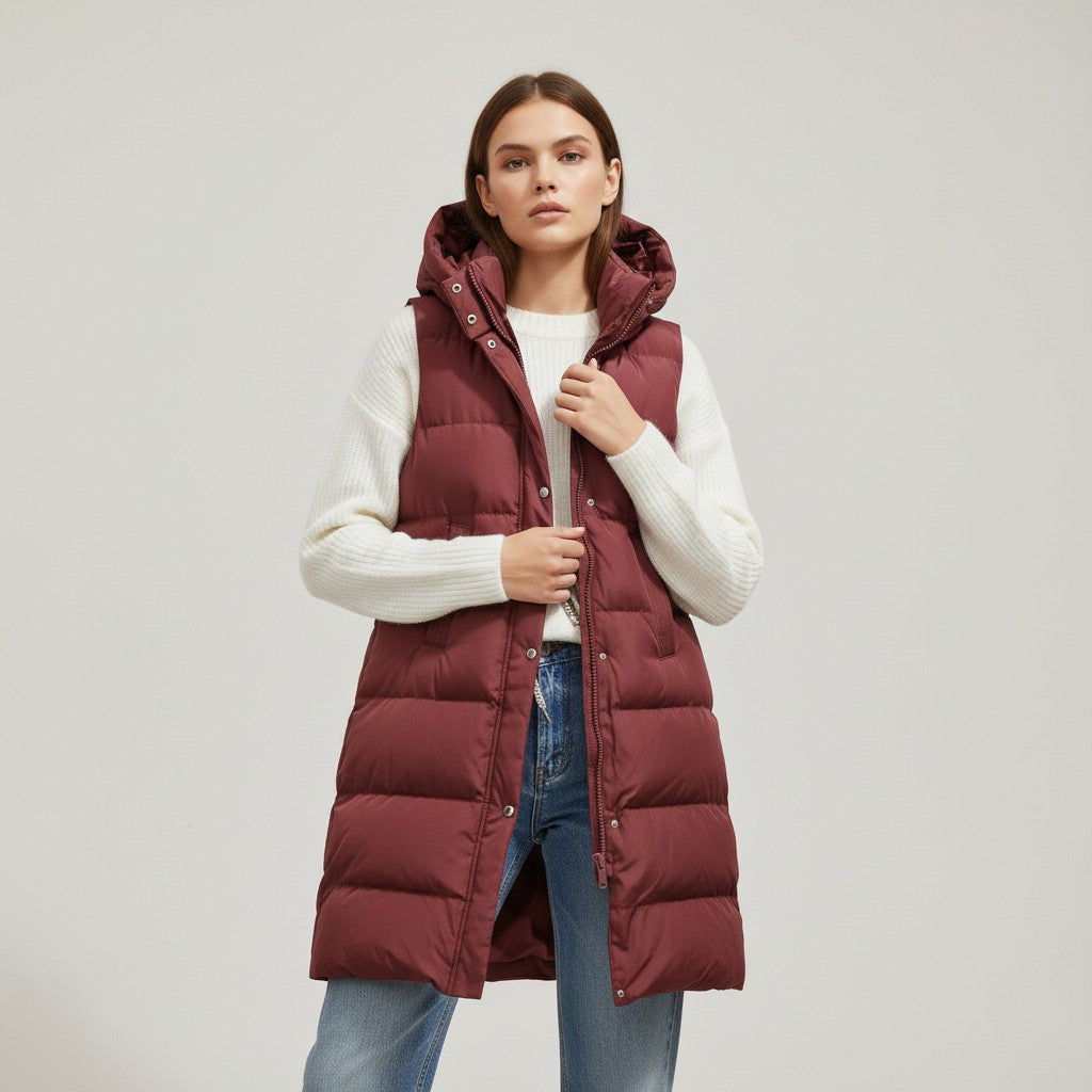 Women’s Autumn Sleeveless Hooded Jacket-Vyana Collective