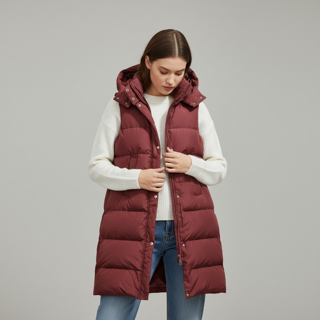 Women’s Autumn Sleeveless Hooded Jacket-Vyana Collective