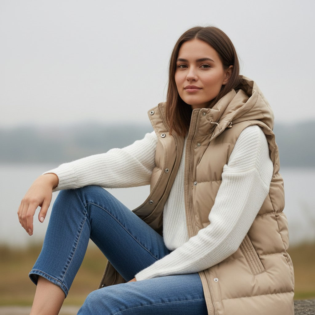 Women’s Autumn Sleeveless Hooded Jacket-Vyana Collective