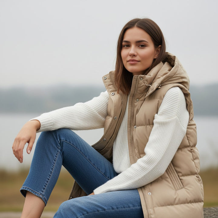 Women’s Autumn Sleeveless Hooded Jacket-Vyana Collective