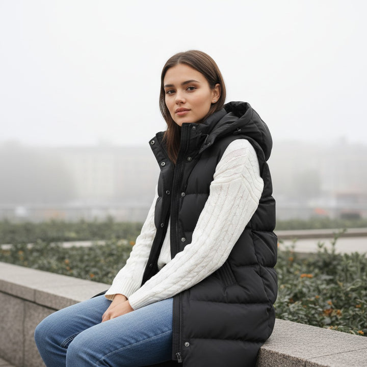 Women’s Autumn Sleeveless Hooded Jacket-Vyana Collective