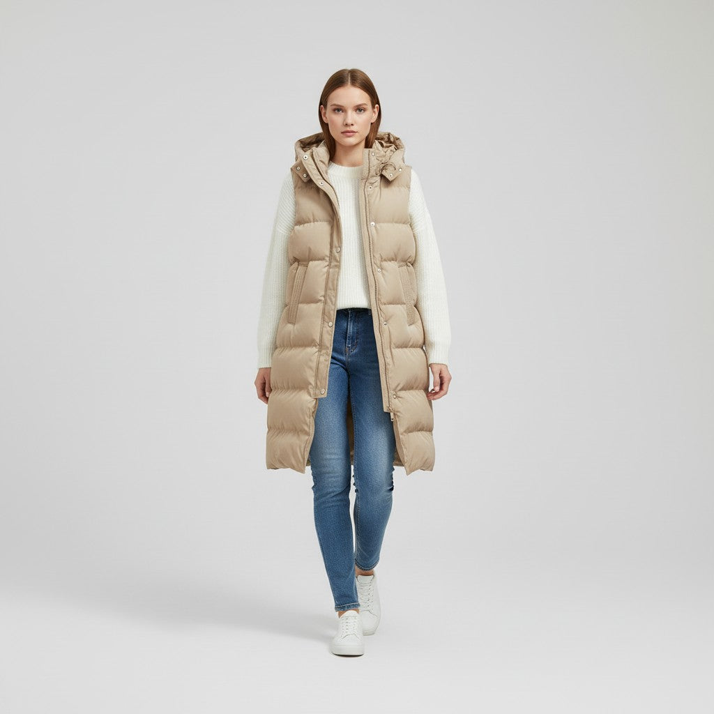 Women’s Autumn Sleeveless Hooded Jacket-Vyana Collective