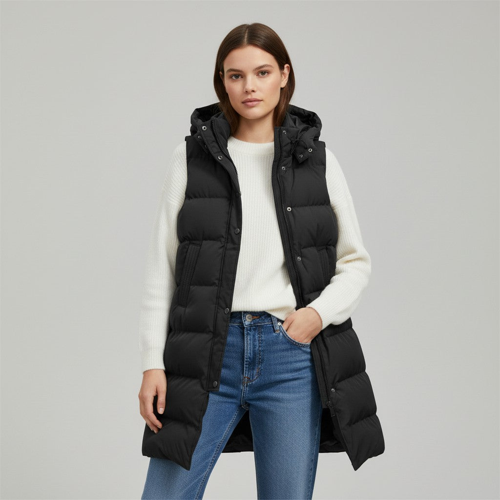 Women’s Autumn Sleeveless Hooded Jacket-Vyana Collective