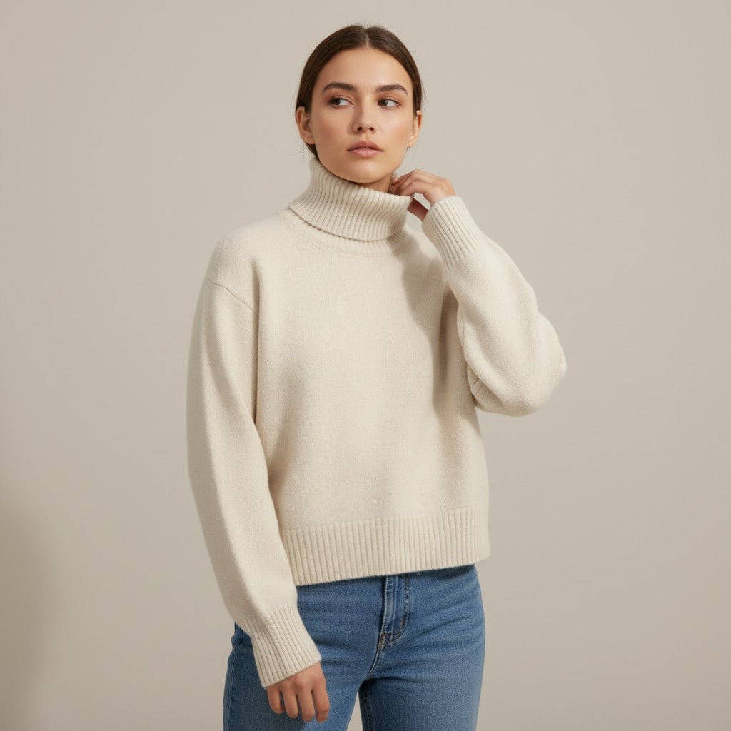 Women’s Cashmere Turtleneck Sweater-Vyana Collective