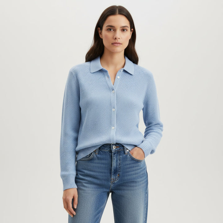Women’s Casual Button Knit Lapel Sweater-Vyana Collective