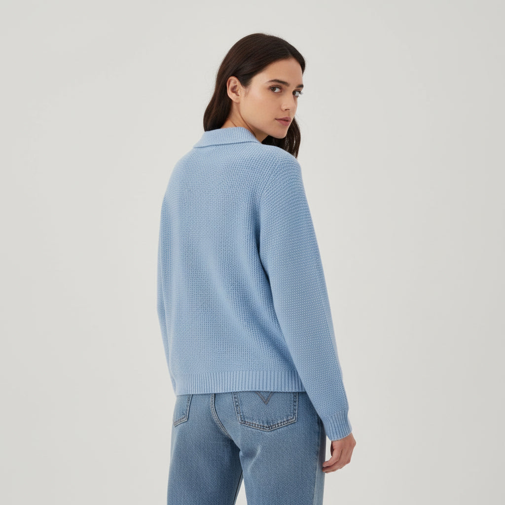 Women’s Casual Button Knit Lapel Sweater-Vyana Collective
