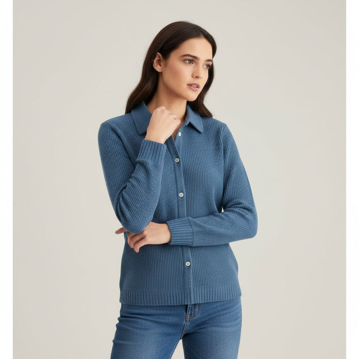 Women’s Casual Button Knit Lapel Sweater-Vyana Collective