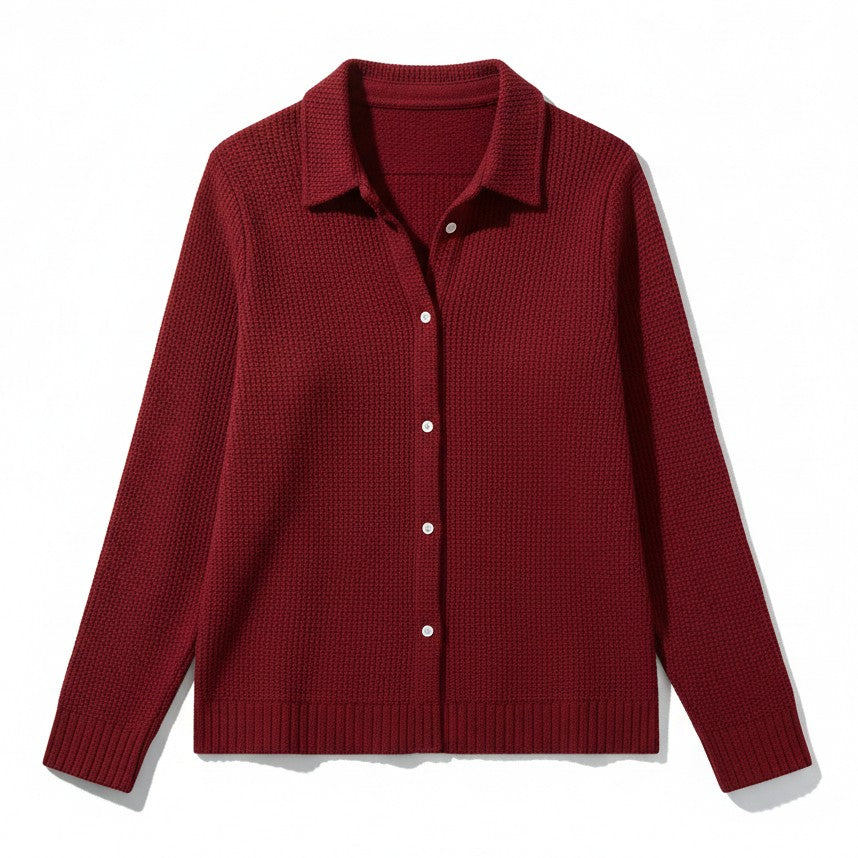 Women’s Casual Button Knit Lapel Sweater-Vyana Collective