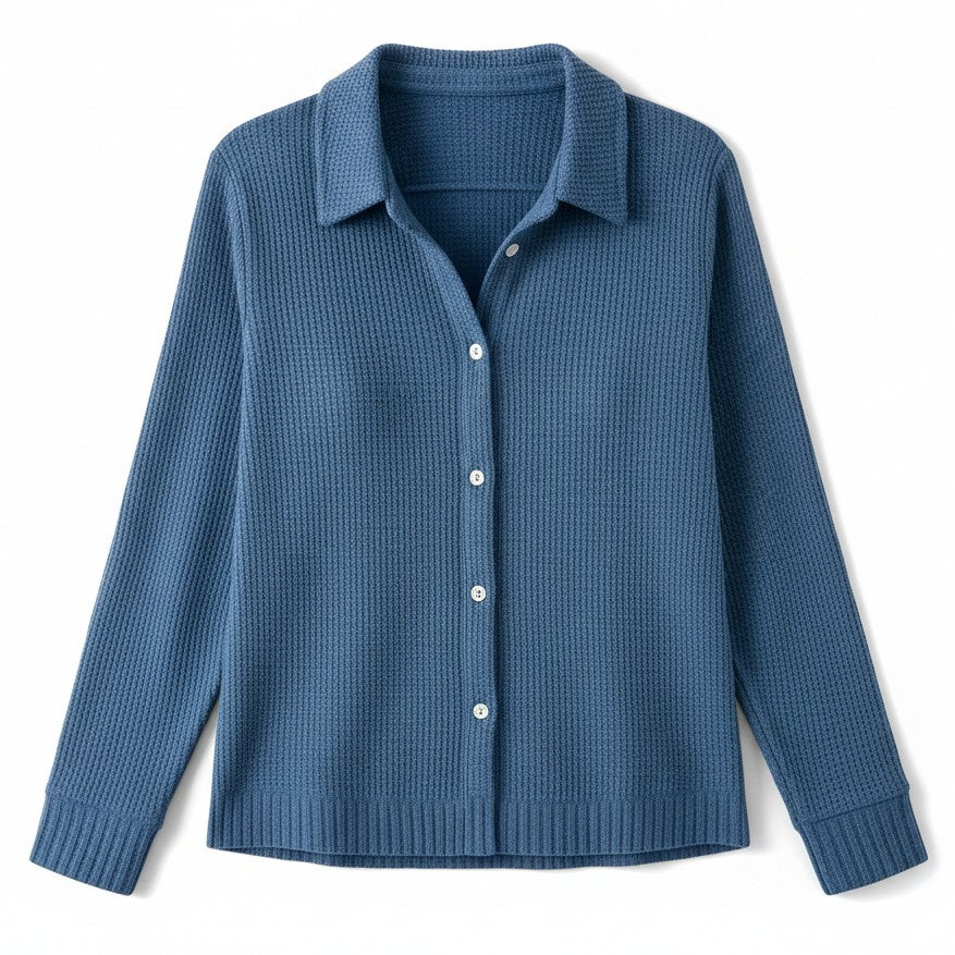 Women’s Casual Button Knit Lapel Sweater-Vyana Collective