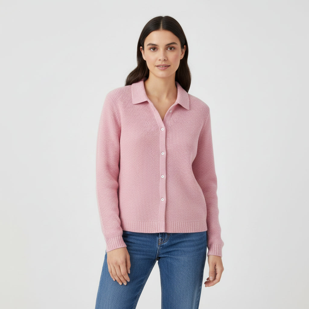Women’s Casual Button Knit Lapel Sweater-Vyana Collective