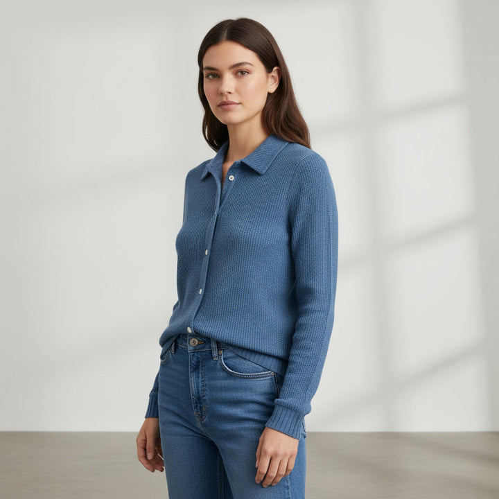 Women’s Casual Button Knit Lapel Sweater-Vyana Collective