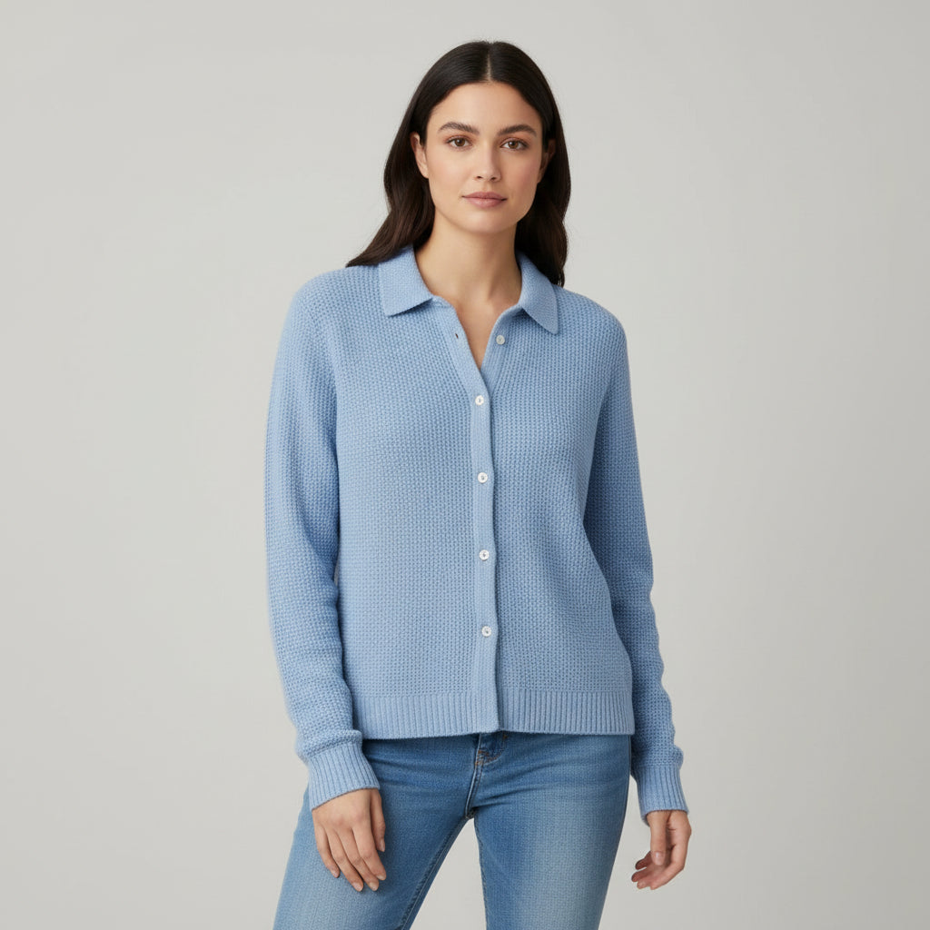 Women’s Casual Button Knit Lapel Sweater-Vyana Collective