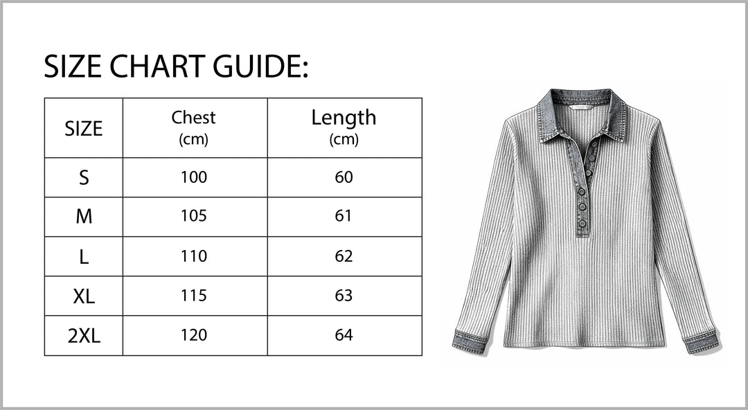 Women’s Casual Long Sleeve Sweater with Denim Collar & Button Front-Vyana Collective