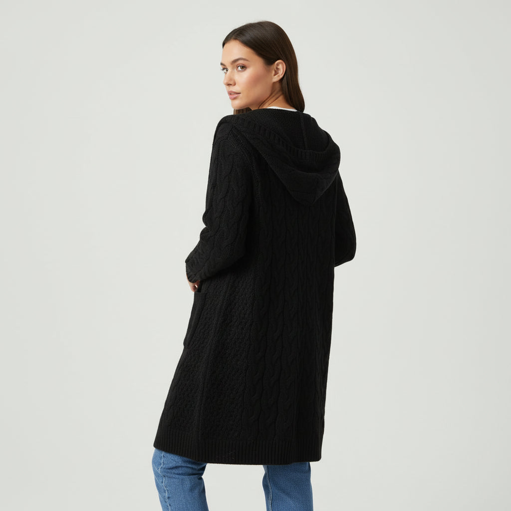 Women’s Casual Open-Front Cardigan Sweater with Pockets-Vyana Collective