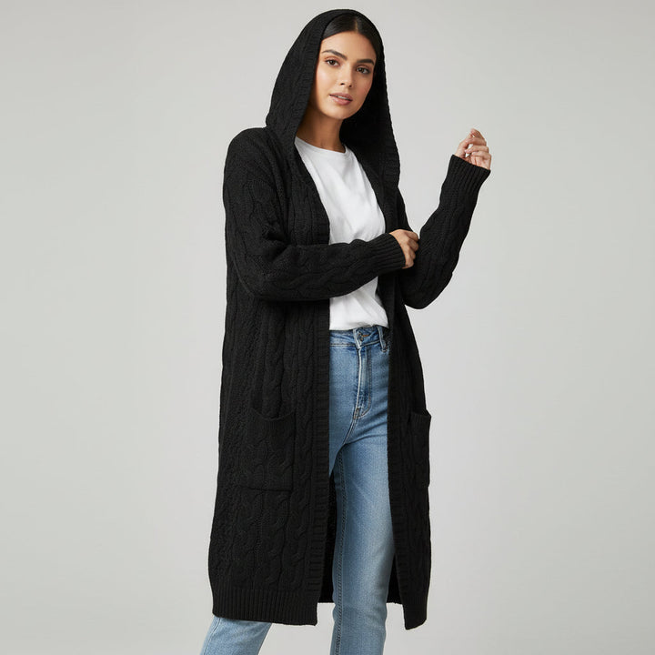 Women’s Casual Open-Front Cardigan Sweater with Pockets-Vyana Collective
