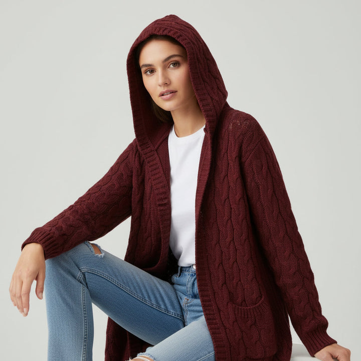 Women’s Casual Open-Front Cardigan Sweater with Pockets-Vyana Collective