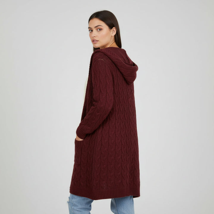 Women’s Casual Open-Front Cardigan Sweater with Pockets-Vyana Collective
