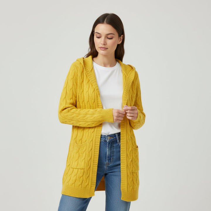 Women’s Casual Open-Front Cardigan Sweater with Pockets-Vyana Collective