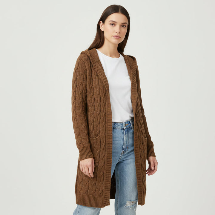 Women’s Casual Open-Front Cardigan Sweater with Pockets-Vyana Collective
