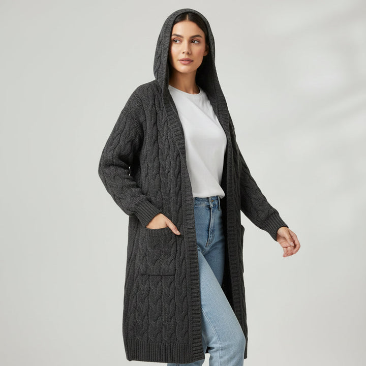 Women’s Casual Open-Front Cardigan Sweater with Pockets-Vyana Collective