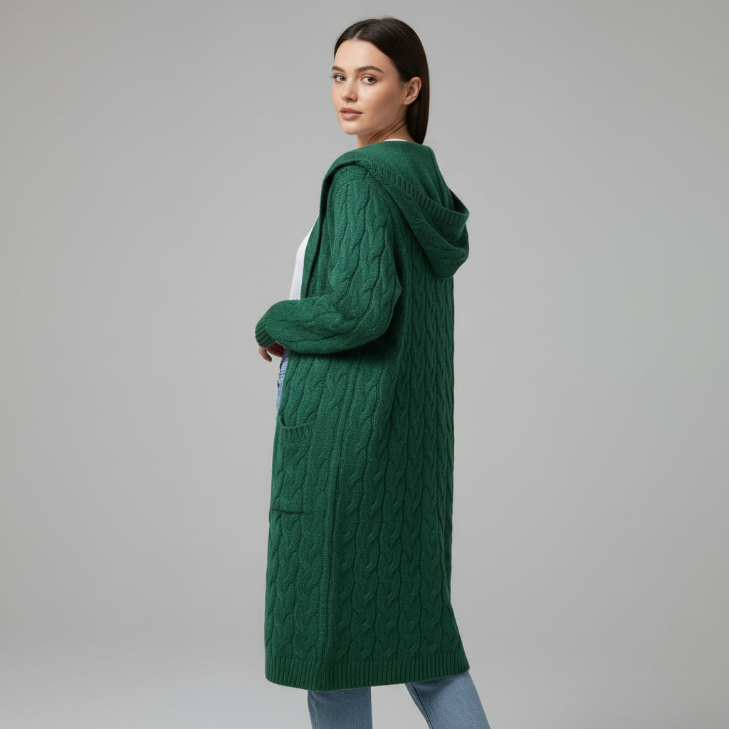 Women’s Casual Open-Front Cardigan Sweater with Pockets-Vyana Collective
