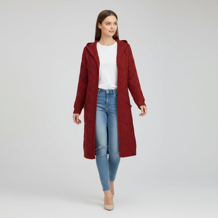 Women’s Casual Open-Front Cardigan Sweater with Pockets-Vyana Collective