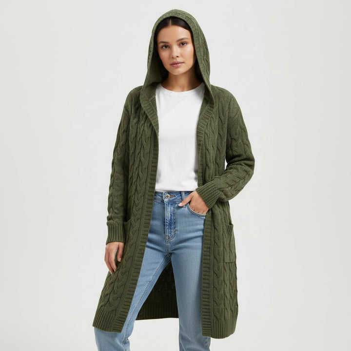 Women’s Casual Open-Front Cardigan Sweater with Pockets-Vyana Collective