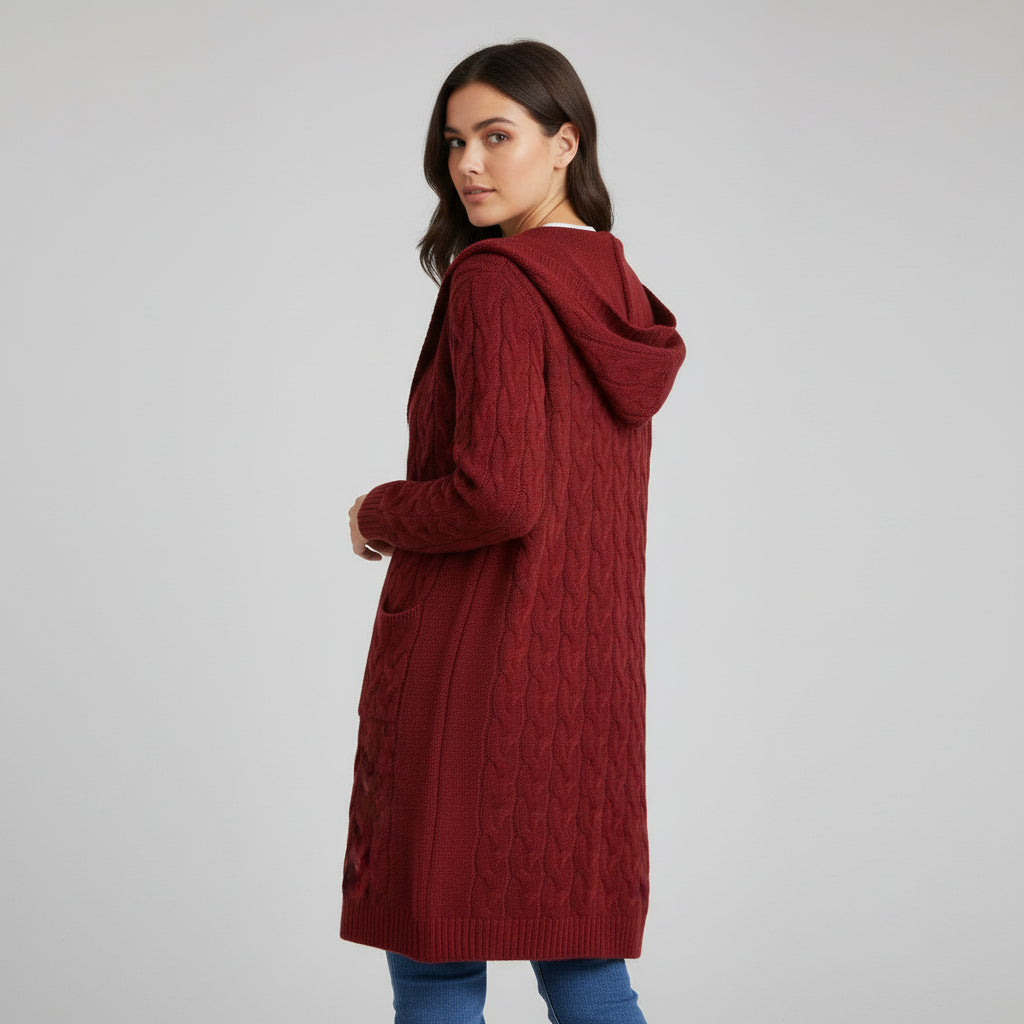 Women’s Casual Open-Front Cardigan Sweater with Pockets-Vyana Collective