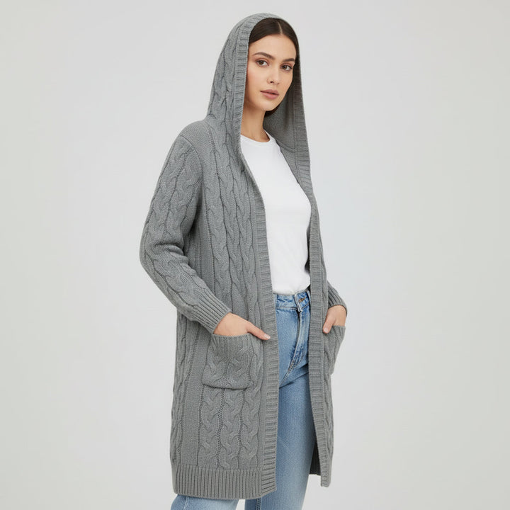 Women’s Casual Open-Front Cardigan Sweater with Pockets-Vyana Collective
