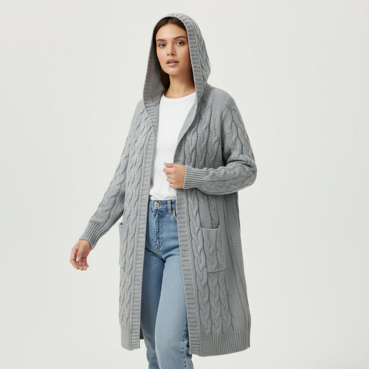 Women’s Casual Open-Front Cardigan Sweater with Pockets-Vyana Collective