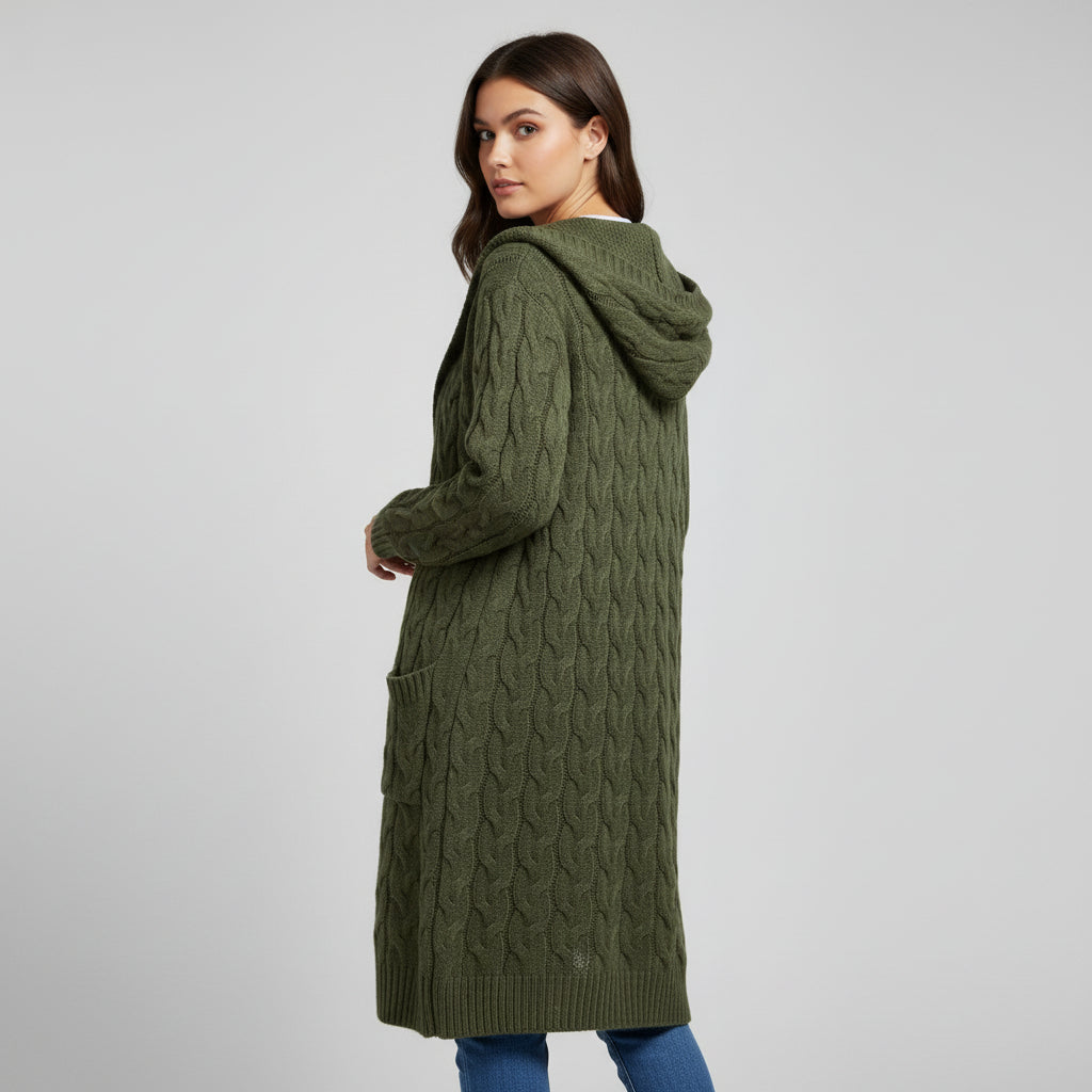 Women’s Casual Open-Front Cardigan Sweater with Pockets-Vyana Collective