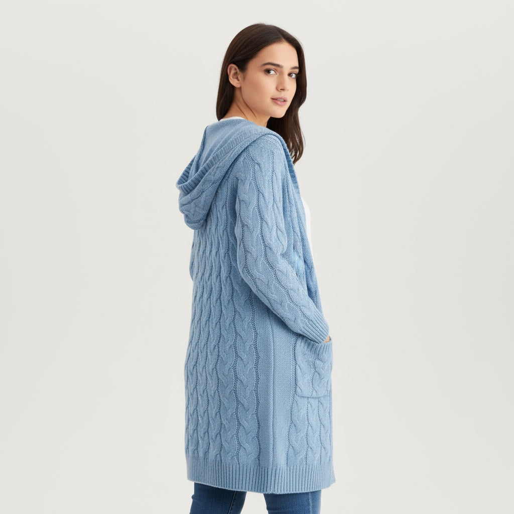 Women’s Casual Open-Front Cardigan Sweater with Pockets-Vyana Collective