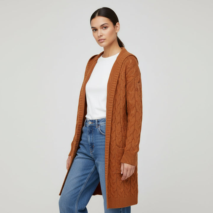 Women’s Casual Open-Front Cardigan Sweater with Pockets-Vyana Collective