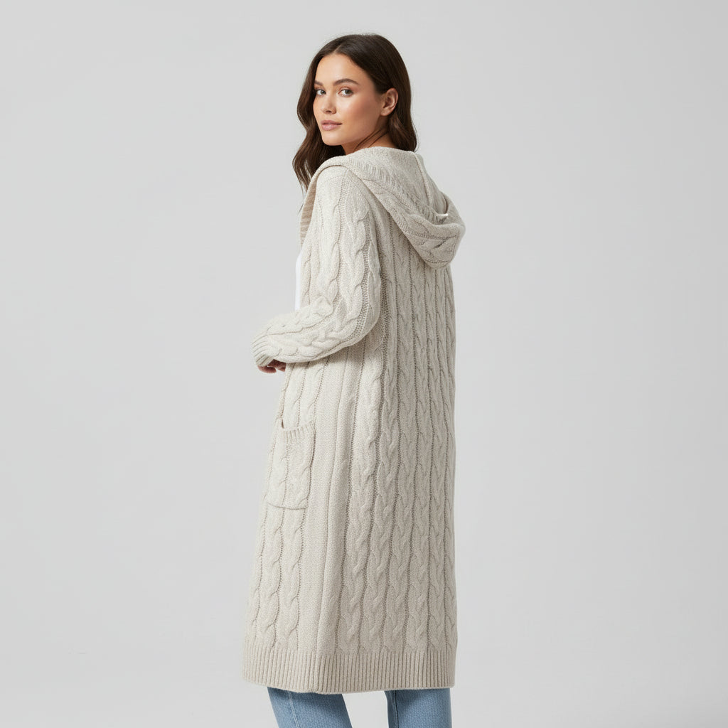 Women’s Casual Open-Front Cardigan Sweater with Pockets-Vyana Collective