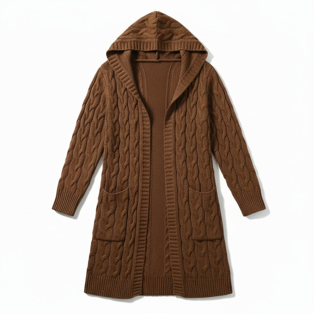 Women’s Casual Open-Front Cardigan Sweater with Pockets-Vyana Collective