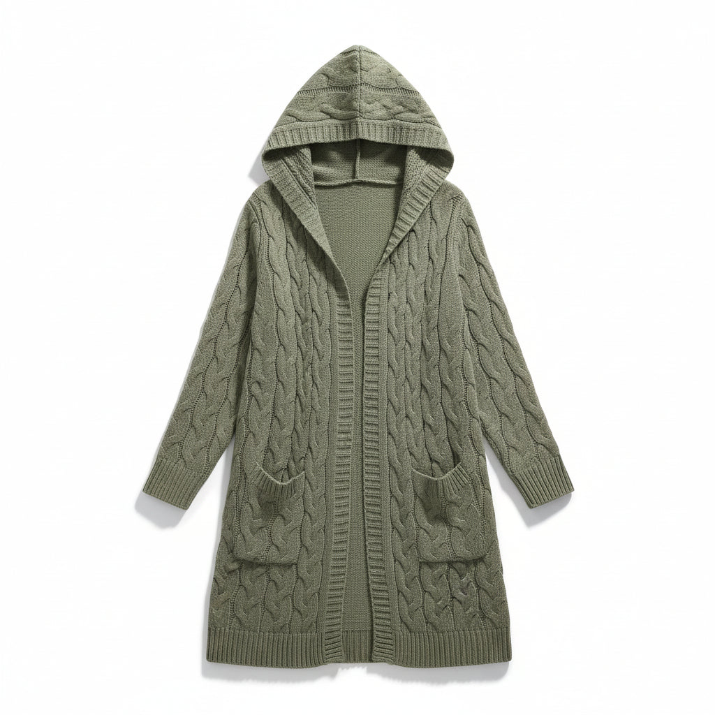 Women’s Casual Open-Front Cardigan Sweater with Pockets-Vyana Collective