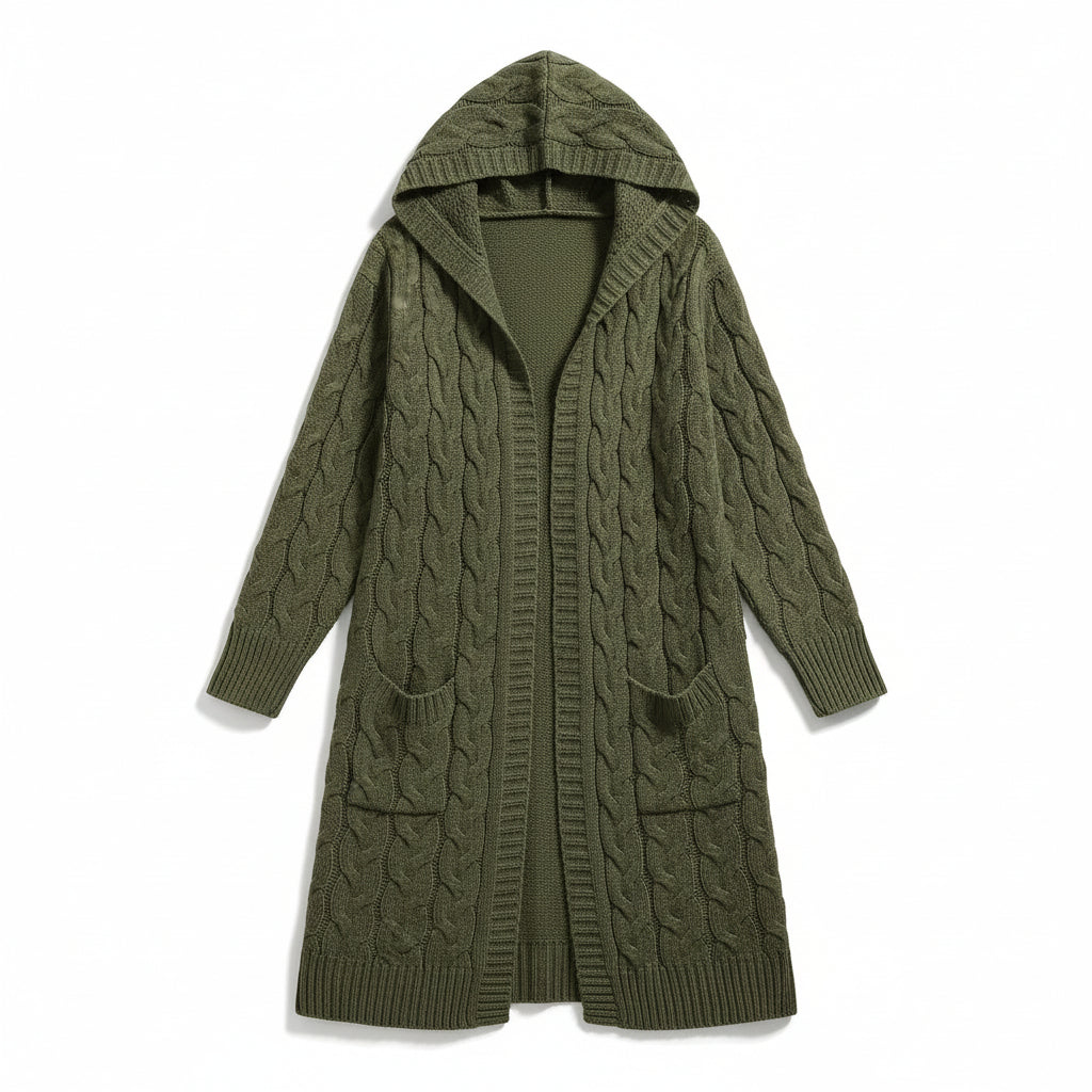 Women’s Casual Open-Front Cardigan Sweater with Pockets-Vyana Collective