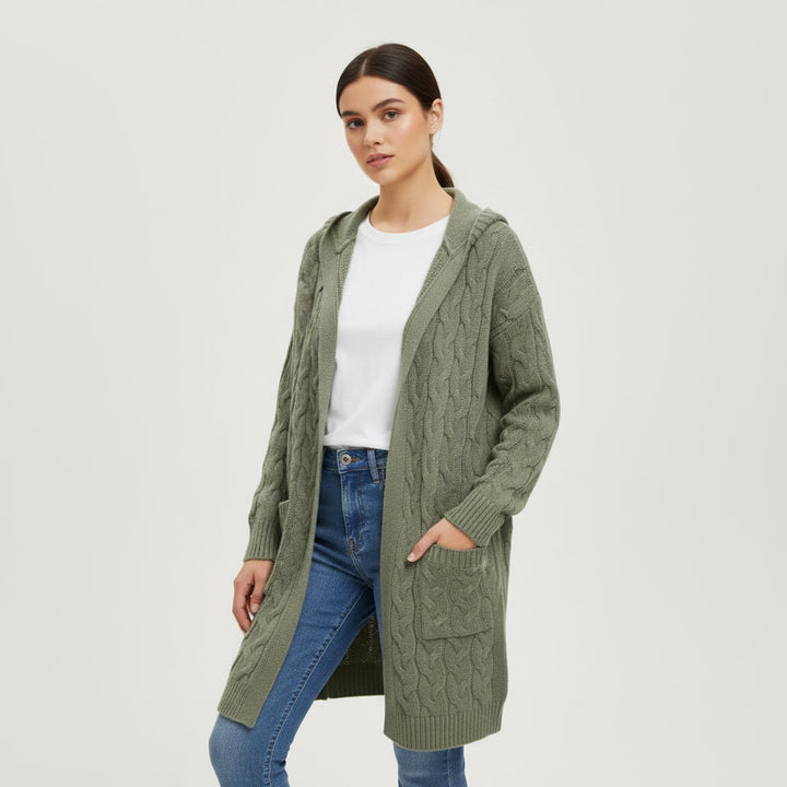 Women’s Casual Open-Front Cardigan Sweater with Pockets-Vyana Collective
